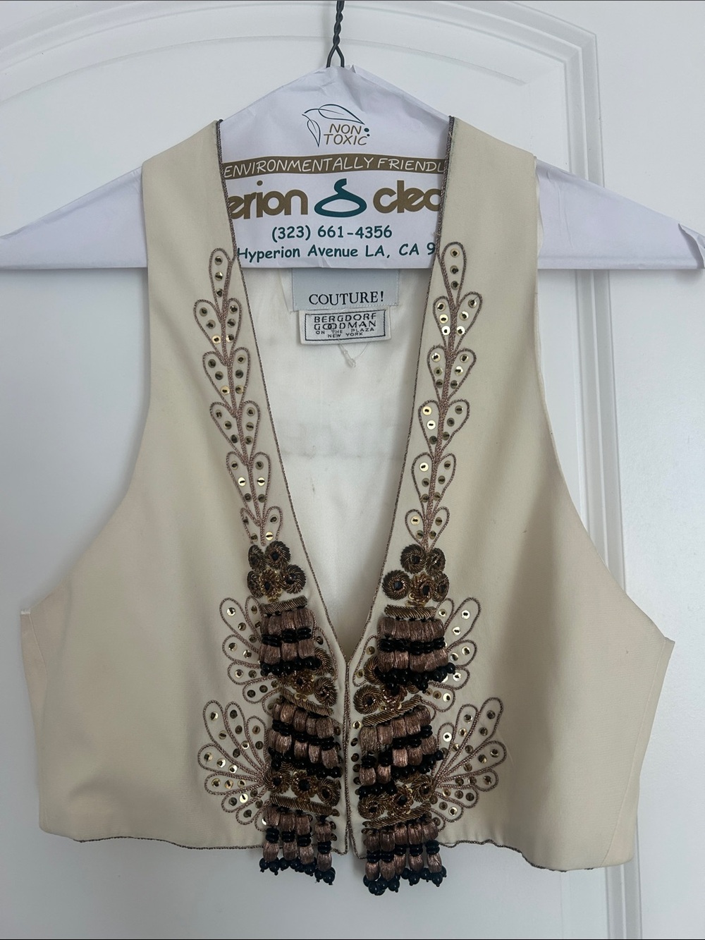 Moschino Couture S/S 2012 Bullchic! Cream Embellished Beaded Vest